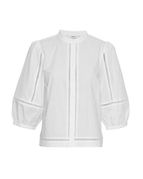 Skjorte med detaljer -hvid-MSCH